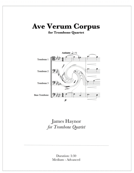 Ave Verum Corpus for Trombone Quartet (arr. James Haynor)