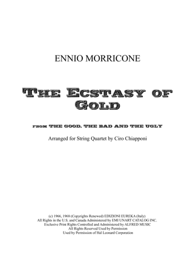 The Ecstasy Of Gold from THE GOOD, THE BAD AND THE UGLY (arr. Ciro Chiapponi)