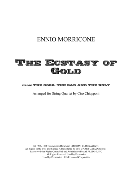 The Ecstasy Of Gold from THE GOOD, THE BAD AND THE UGLY (arr. Ciro Chiapponi)