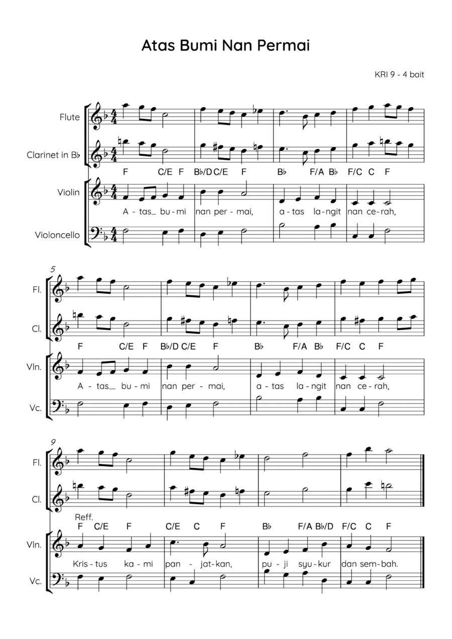 For the Beauty of the Earth / Atas Bumi Nan Permai (arr. Angie Wiranata)