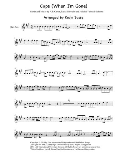 Cups (When I'm Gone) (arr. Kevin Busse)