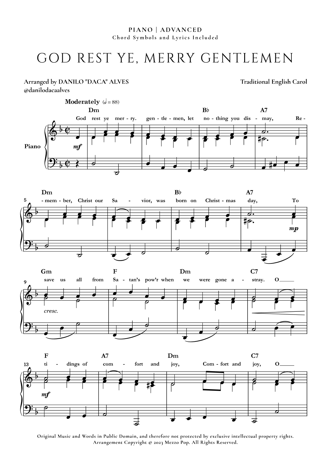 God Rest Ye Merry Gentlemen (arr. Danilo "Daca" Alves)