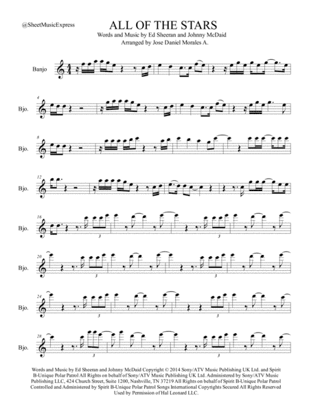 All Of The Stars  from the Motion Picture Soundtrack THE FAULT IN OUR STARS (arr. Jose Daniel Morales A.)