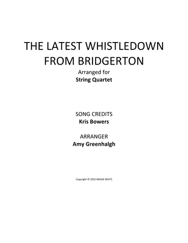 The Latest Whistledown (arr. Amy Greenhalgh)
