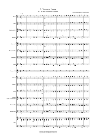 3 Easy Christmas Pieces for School Orchestra (arr. David Burndrett)
