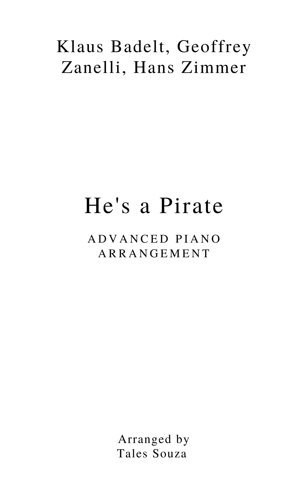 He's A Pirate (arr. Tales Souza)