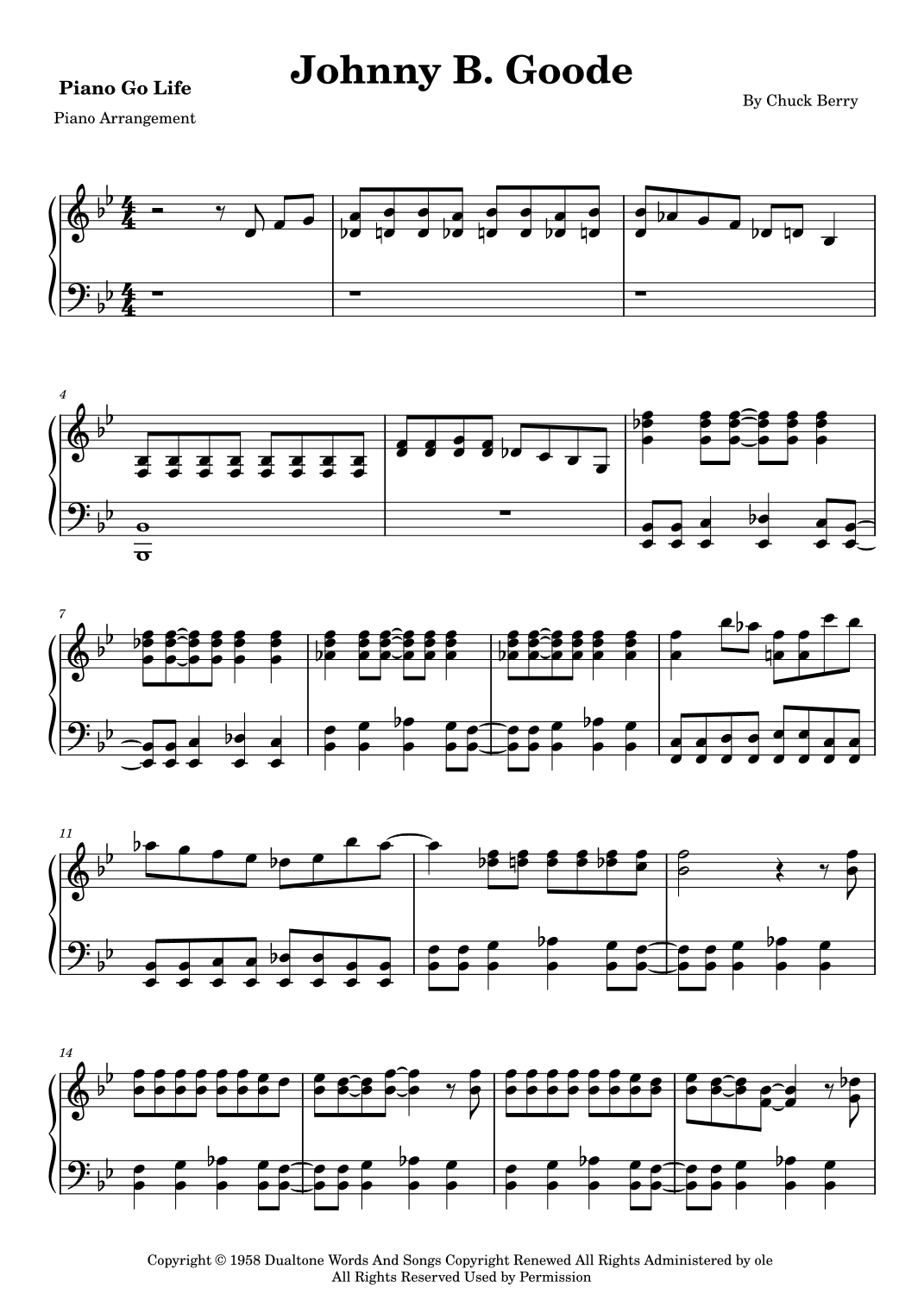 Johnny B. Goode (arr. Piano Go Life)