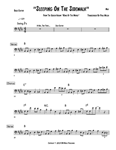 Sleeping On The Sidewalk (arr. Accubass)