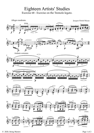 Mazas 75 Melodious & Progressive Studies Op 36, Book 3, No.68 (arr. String Masters)