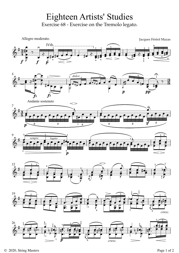 Mazas 75 Melodious & Progressive Studies Op 36, Book 3, No.68 (arr. String Masters)