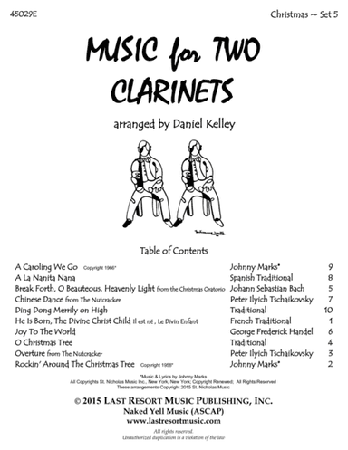 Christmas Duets for Clarinet - Set 5 - Music for Two Clarinets (arr. Last Resort Music Publishing)