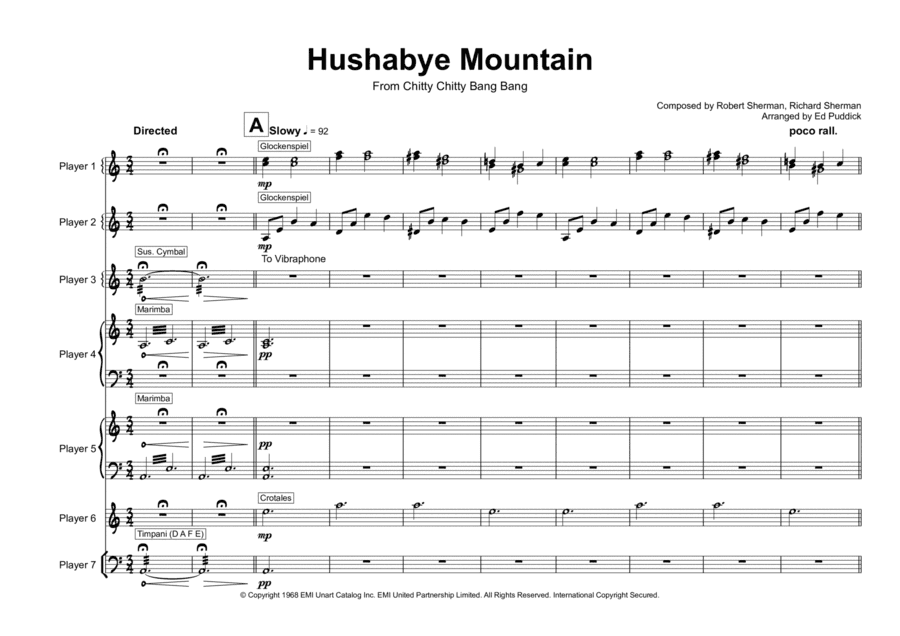 Hushabye Mountain (arr. Ed Puddick)