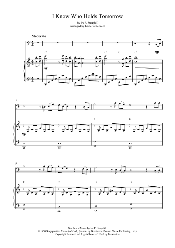I Know Who Holds Tomorrow (arr. Kaiserin Rebecca)