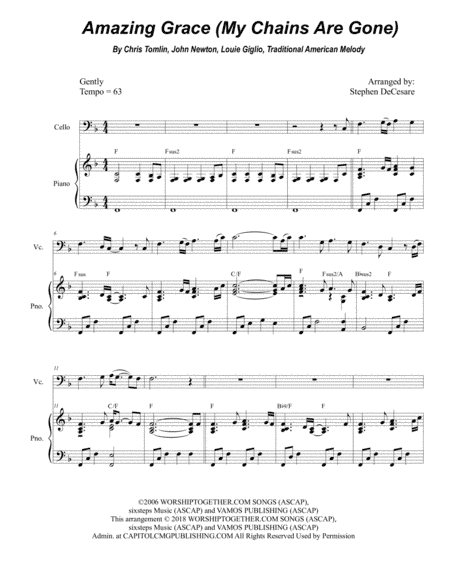 Amazing Grace (my Chains Are Gone) (arr. Stephen DeCesare)