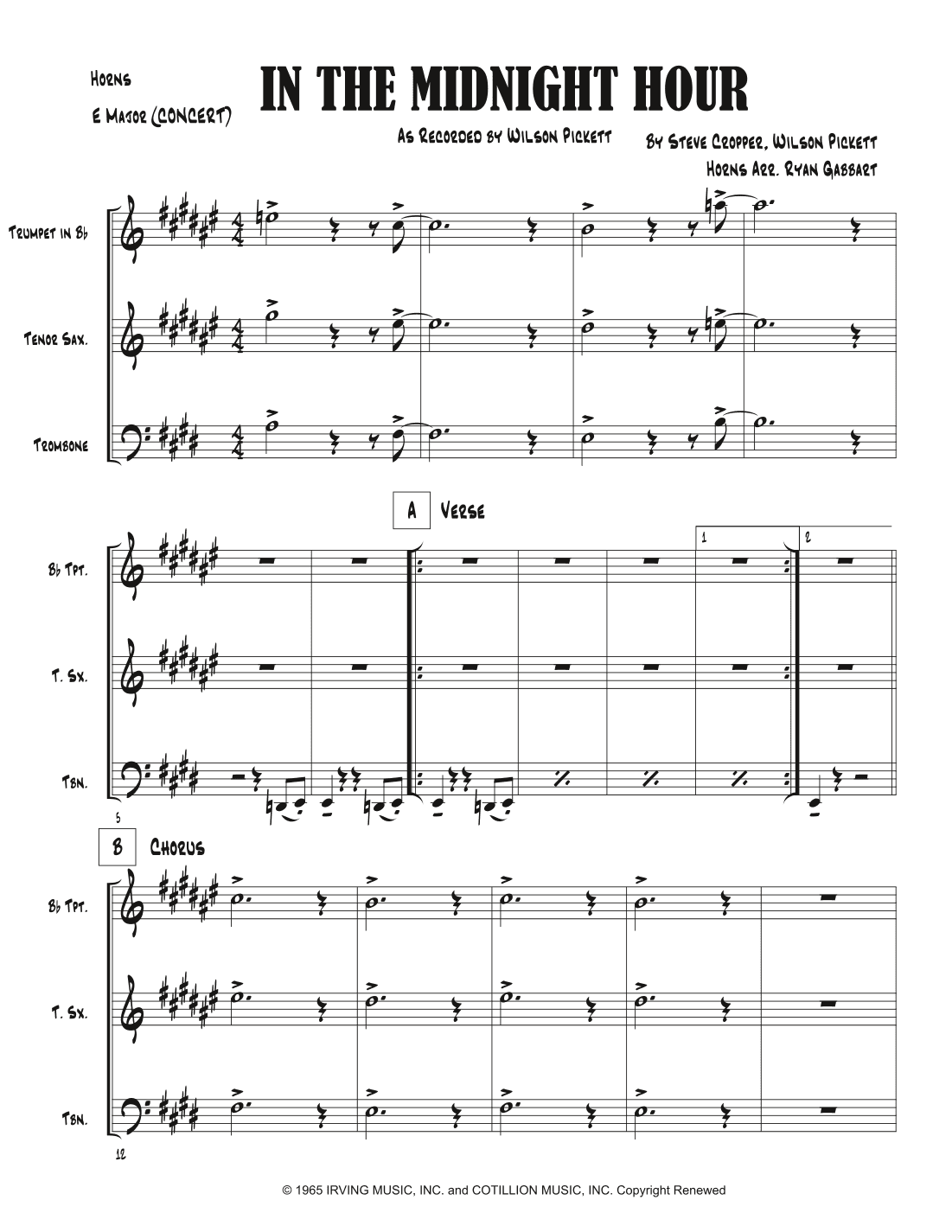 In The Midnight Hour (arr. Ryan Gabbart)