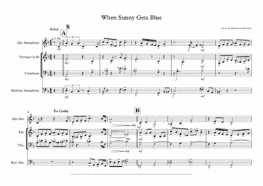 When Sunny Gets Blue (arr. Ronald Hopman)