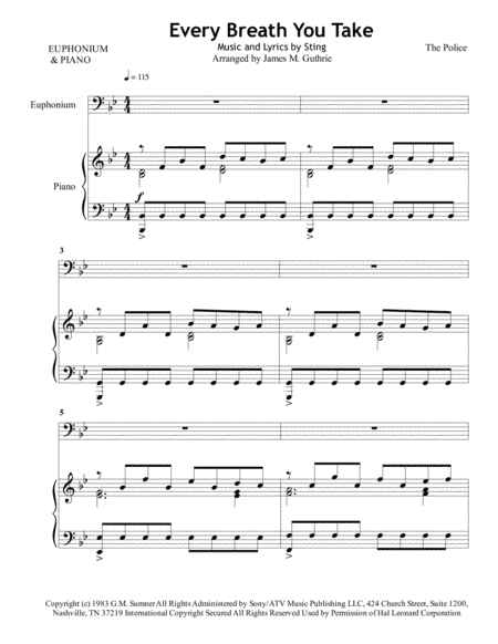 Every Breath You Take (arr. James M. Guthrie, ASCAP)