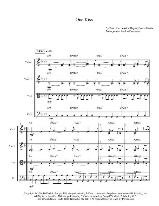 One Kiss (arr. Joe Deninzon)