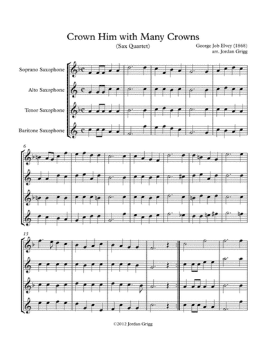 Crown Him with Many Crowns (Sax Quartet) (arr. Jordan Grigg)
