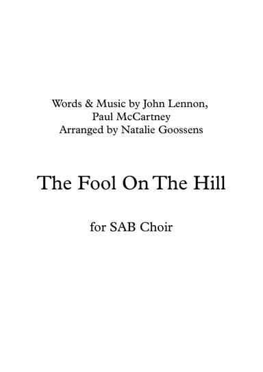The Fool On The Hill (arr. Natalie Goossens)