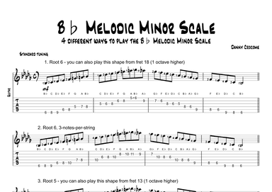 Bb Melodic Minor Scale (4 Ways to Play)