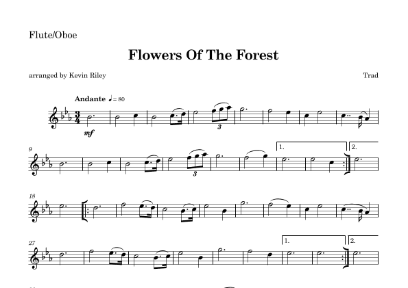 Flowers of the Forest (arr. Kevin Riley)
