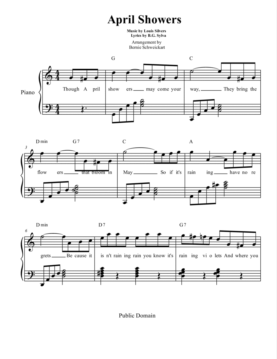 April Showers (arr. Bernie Schweickart)