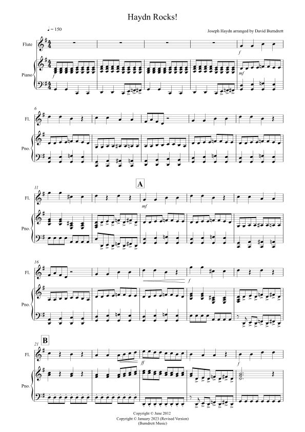 Haydn Rocks! for Flute and Piano (arr. David Burndrett)