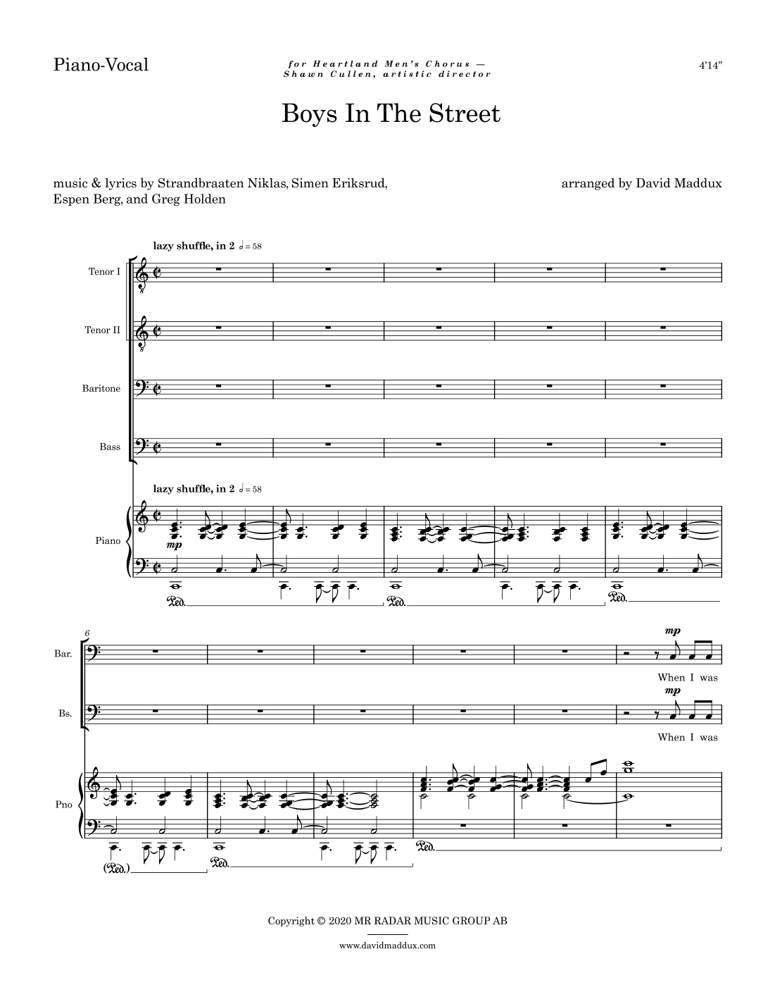 Boys In The Street (arr. David Maddux)