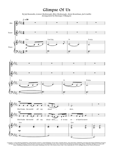 Glimpse Of Us (arr. Henrique F Mangoni)