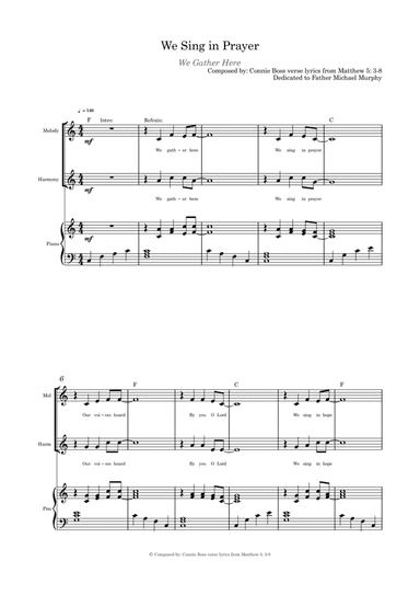 We Sing in Prayer - Duet/Trio and Piano