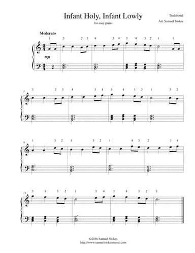 Infant Holy, Infant Lowly - for easy piano (arr. Samuel Stokes)