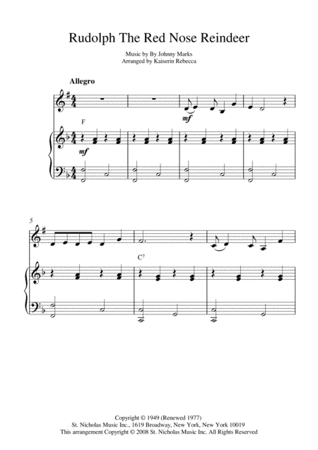 Rudolph The Red-nosed Reindeer (arr. Kaiserin Rebecca)