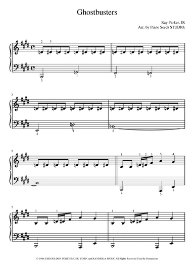 Ghostbusters (arr. Piano Seeds STUDIO)