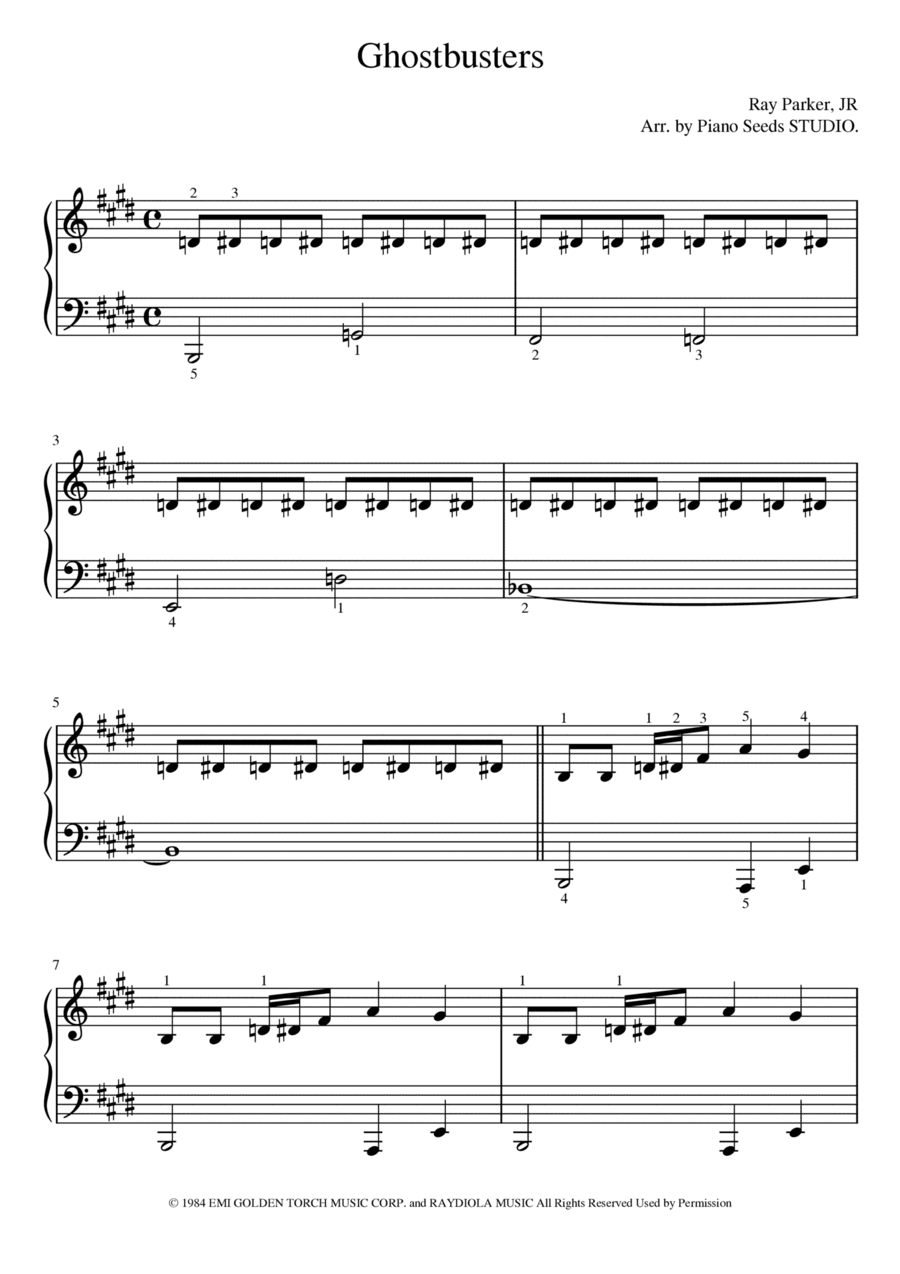 Ghostbusters (arr. Piano Seeds STUDIO)