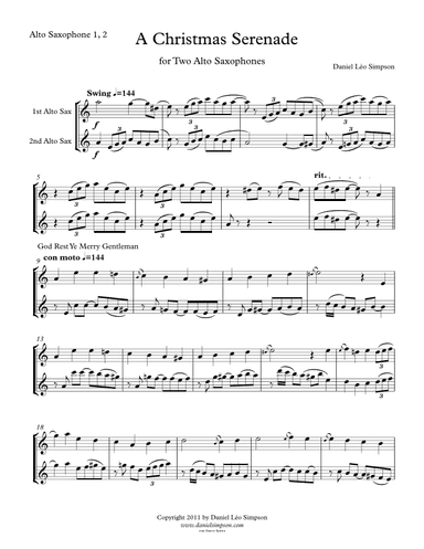 Christmas Serenade for two Alto Saxophones (arr. Daniel Léo Simpson)
