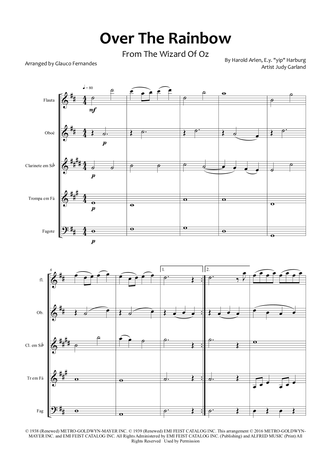 Over The Rainbow (arr. Glauco Fernandes)