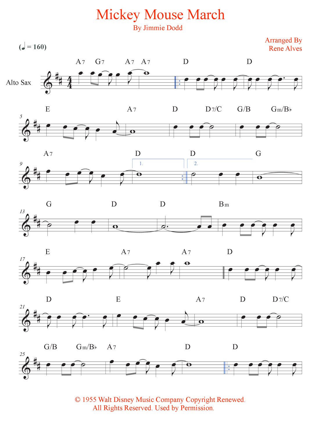 Mickey Mouse March (arr. Rene Alves)