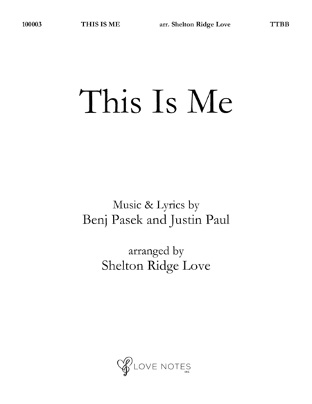 This Is Me (arr. Shelton Ridge Love)