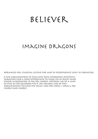 Believer (arr. Joe Niesyto)