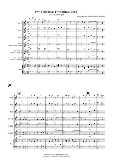 2 Christmas Favourites for Flute Quartet (volume one) (arr. David Burndrett)