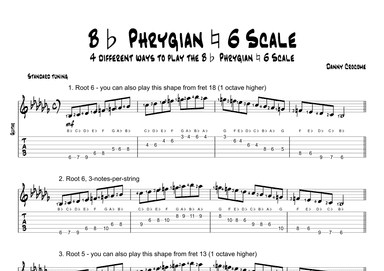 Bb Phrygian Natural 6 Scale (4 Ways to Play)