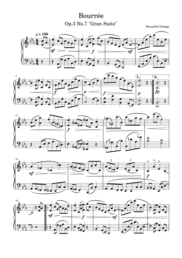 Bourrée-Beautiful things Op.3 No.7