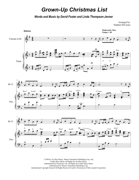 Grown-Up Christmas List (arr. Stephen DeCesare)