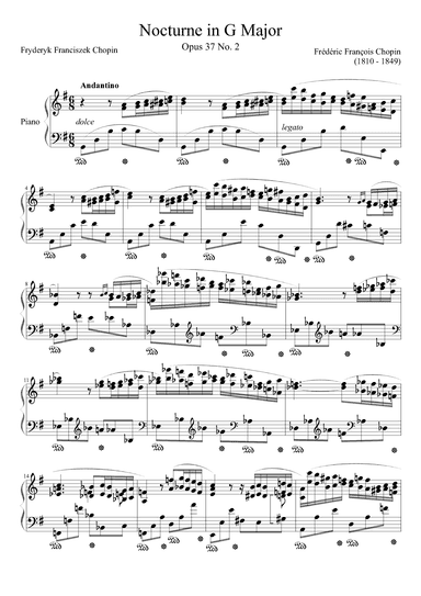 Nocturne Opus 37 No. 2 in G Major (arr. Zachary Corbett)
