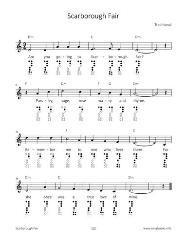 Scarborough Fair (arr. songbooks.info)