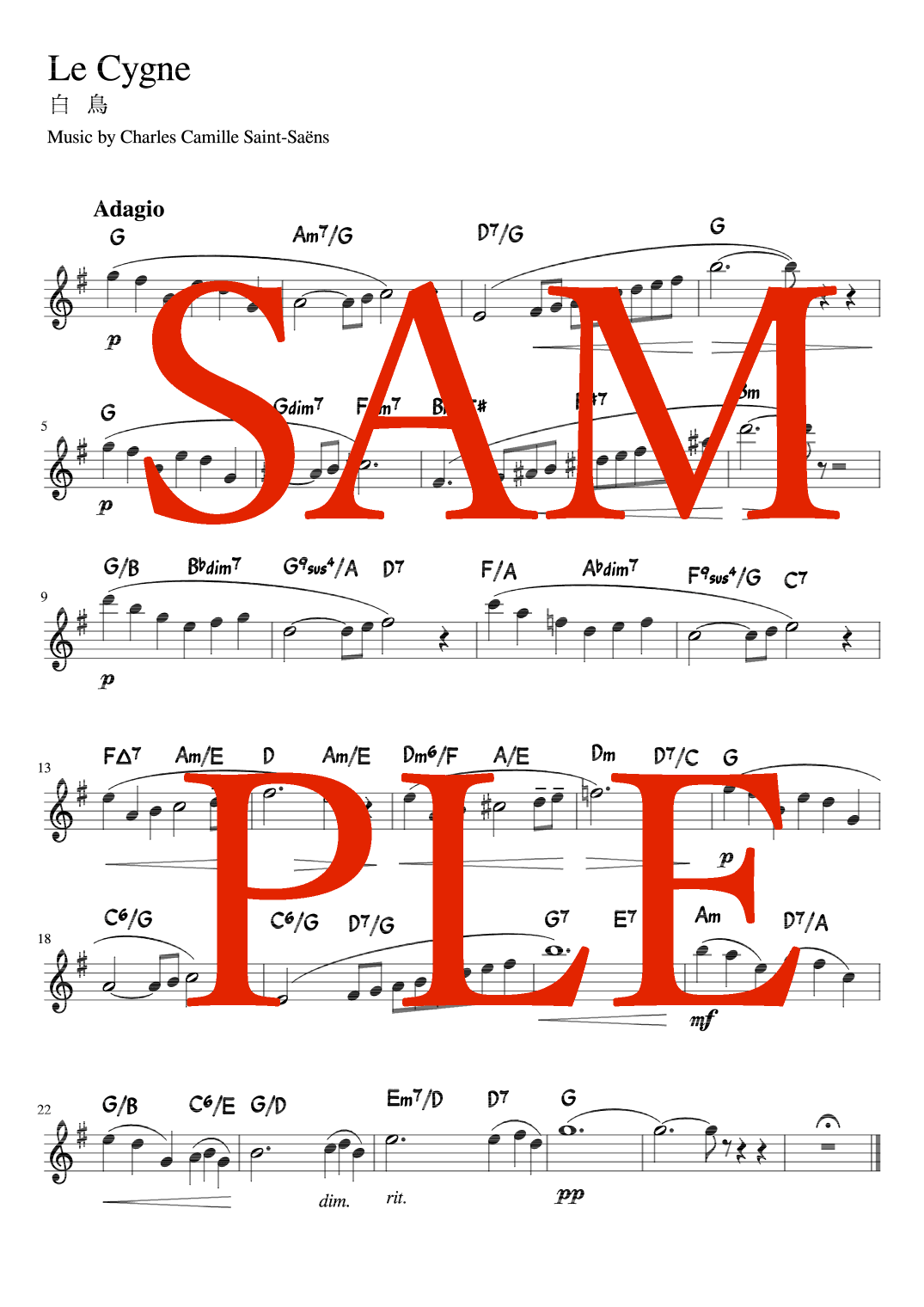 "Le Cygne" (Gdur) (arr. pfkaori)