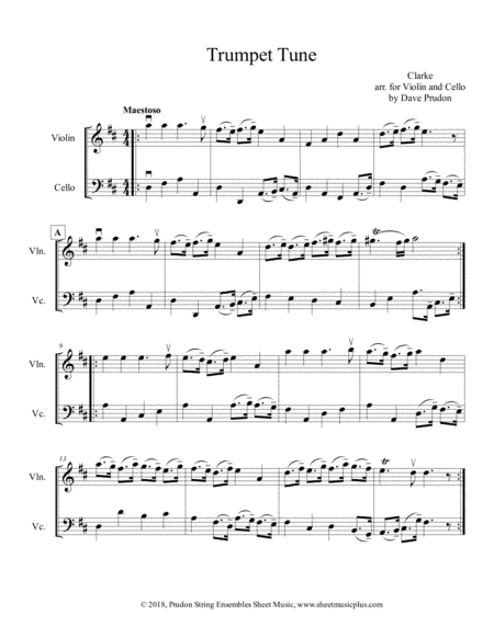 Clarke Trumpet Tune for Violin and Cello (arr. Dave Prudon)