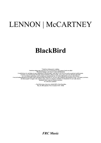 Blackbird (arr. Flavio Regis Cunha)