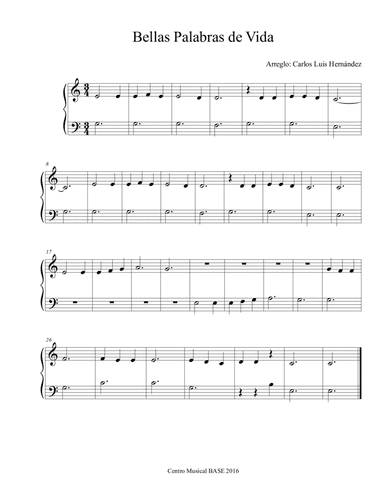 Bellas Palabras de Vida (Wonderful Words of Life) (arr. Centro Musical Base)